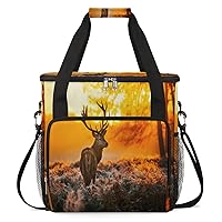 Antler Red Deer Coffee Maker Carrying Bag Compatible with Single Serve Coffee Brewer Travel Bag Waterproof Portable Storage Toto Bag with Pockets for Travel, Camp, Trip