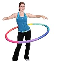 Weighted Hula Hoop, ACU Hoop 4M - 4 lb Medium, Weight Loss Fitness Workout Sports Hoop with ridges. (Rainbow Colors)