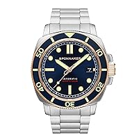 Spinnaker Mens 42mm Hull Diver Automatic 3 Hands Watch with Genuine Leather or Stainless Steel Strap SP-5088