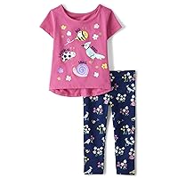 The Children's Place baby-girls And Toddler Short Sleeve Top and Legging Bottom 2 Piece SetShirt