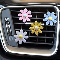 4 Pieces Daisy Flower Air Vent Clip Cute Car Air Freshener Clip Boho Car Diffuser Vent Clip Colorful Car Air Outlet Decorations Charm Car Inter Decor Accessories for Girls Women
