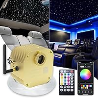 AMKI16W Bluetooth Twinkle Fiber Optic Star Ceiling Lights Lamp Kit, LED RGBW Engine Driver APP/Remote Control (335pcs(0.03in+0.04in+0.06in)13.1ft)