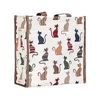 Signare Tapestry Shoulder Bag Shopping Bag for Women with Cat Design