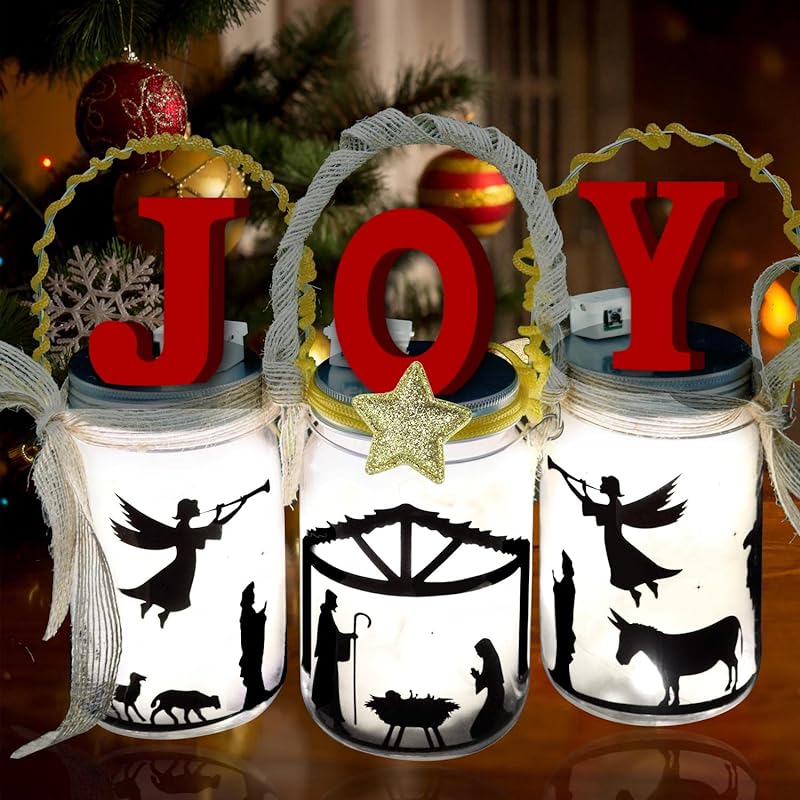Mua mishunyus 3 Pack Christmas Crafts,Christmas DIY Lantern Jar ...