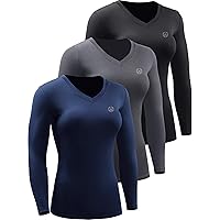 NELEUS Women's 3 Pack Compression Shirts Long Sleeve Yoga Athletic Running T Shirt