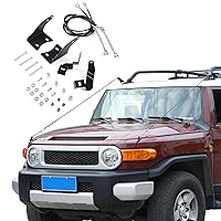 Car Limb Risers Kit Compatible with Toyot@ FJ Cruiser 2007-2021, Front Hood Wire Rope Bracket, Through The Jungle Protector Obstacle Eliminate Rope