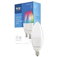 Adjustable Full Color Smart Wi-Fi LED Candelabra Bulb, 2 Pack - Full Spectrum Color with Tunable White Light Options