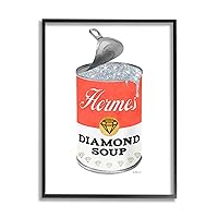 Stupell Industries Open Lid Soup Red Can Pop Glam Fashion, Designed by Amanda Greenwood Black Framed Wall Art, 24 x 30, White