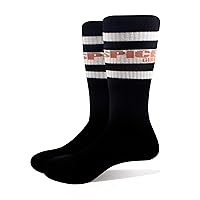 Spice Girls Unisex Adult Stripe Logo Socks (8, 12) (Black/White)