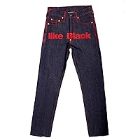 4A Like Black red Embroidered Denim Jeans REDM2905