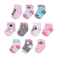 ABG Accessories 10-Pack Mickey Mouse Baby Boy Infant Sock, Multicolor-0-24 Months