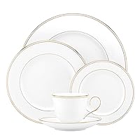 Lenox 5-Piece Place Setting Federal Gold, White