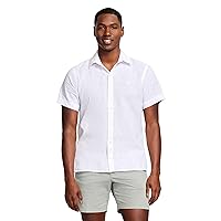 IZOD Men's Linen Button Down Short Sleeve Shirt