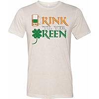 Mens St Patricks Day Tee Drink Til Yer Green Tri Blend Shirt