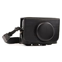 MegaGear MG1173 Canon PowerShot SX740 HS, SX730 HS Ever Ready Leather Camera Case with Strap - Black