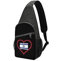 I Love Israel Red Heart Crossbody Shoulder Bag Multipurpose Sling Backpack Travel Chest Daypack