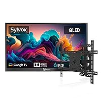 SYLVOX Outdoor TV with Wall Mount, 55'' QLED Smart Google TV, IP55 Waterproof, Dolby Atmos HDR 10, Voice Remote,Chromecast Built-in for Deck, Patio or Garden(Deck Pro QLED 2.0)