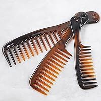 3 Pieces Handle Hair Combs, Wide Tooth Comb Fine Tooth Hair Comb Round Handle Comb Pintail Comb Parting Comb Anti-static for Thick Hair Long Hair and Curly Hair