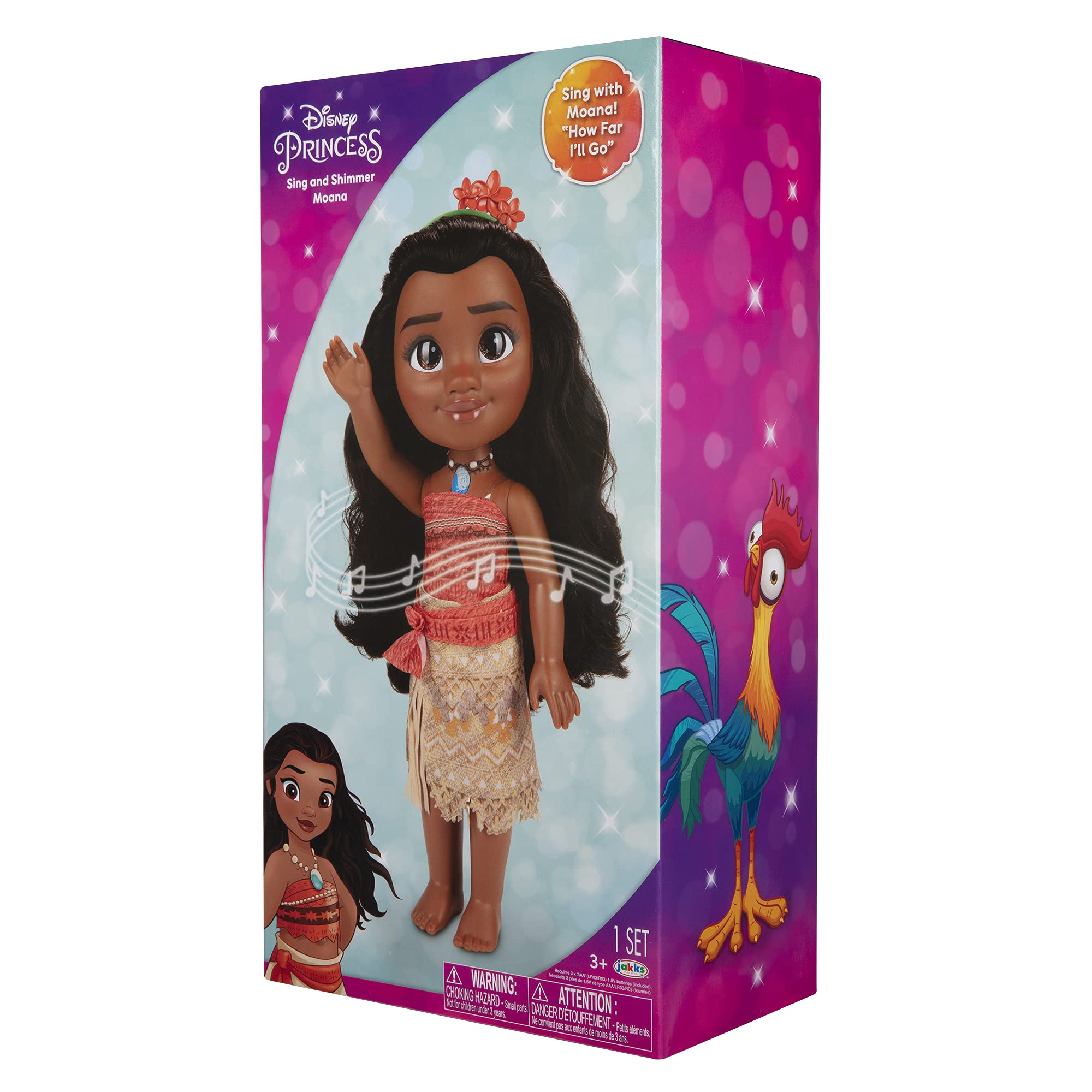 Disney Princess Moana Doll Sing & Shimmer Toddler Doll, Sings How Far I'll Go [Amazon Exclusive], Blue
