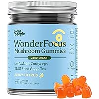 Plant People Wonderfocus Mushroom Gummies, Glass Jar (60 Count)