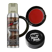 MANIC PANIC Black Raven Body & Face Paint Makeup Bundle with Vampire's Kiss Red Face & Body Paint Makeup, and Stardust Glitter Hairspray