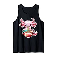 Kawaii Axolotl Eating Ramen Noodles Anime Gift Girls Teens Tank Top