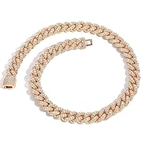 Width 15MM Cuban Link Chain Necklace for Men, Extra Shiny Miami Cuban Link Chain for Men, 16-24 Inch Solid Thick Big Hip Hop Iced Out Mens Cuban Link Chain, Gift Box Included