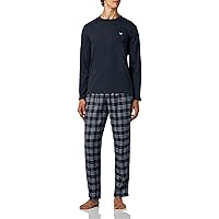 Emporio Armani Men's Yarn Dyed Woven Long Sleeve Pajama Set