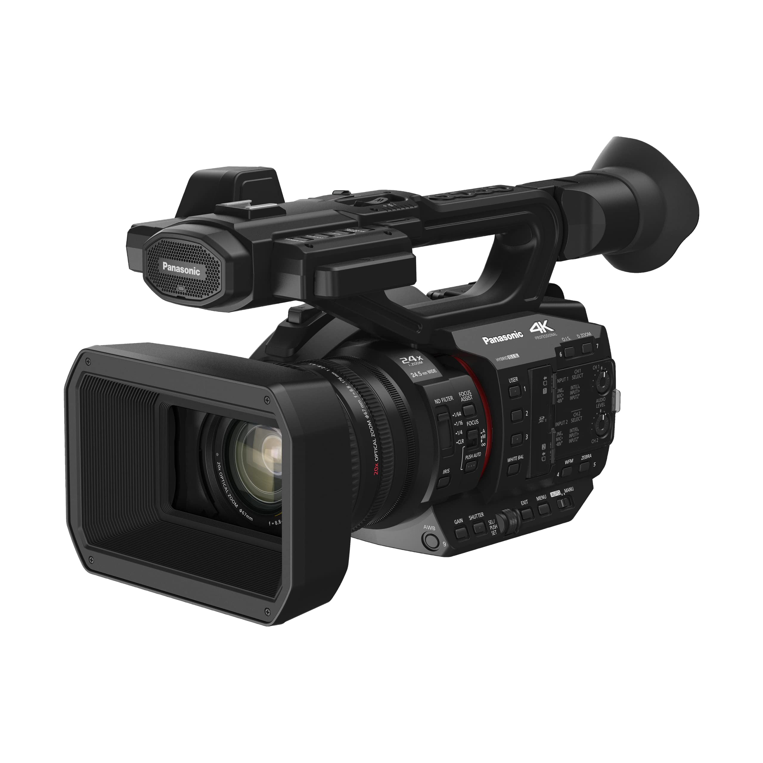 Panasonic Camcorder, Professional Quality 4K 60p, 1.0-inch Sensor, 24.5mm Wide-Angle Lens and Optical 20x Zoom, Great for News, Interviews, and Events - HC-X20