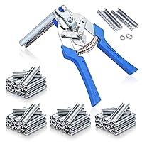Type M Nail Ring Pliers for Fencing with 2400pcs M Clips, Hog Ring Pliers Kit Upholstery Repair Hand Tool, Chicken Wire Cage Clips with Fence Pliers Rabbit Cage Building Tools (Blue)