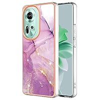 XYX Case Compatible with Oppo Reno 11 5G, TPU Marble Slim Full-Body Stylish Shockproof Protective Cover for Reno 11 5G, Light Purple
