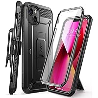 SUPCASE for iPhone 13 Case with Stand & Belt-Clip (Unicorn Beetle Pro), [Built-in Screen Protector] [Military-Grade Drop Protection] Heavy Duty Rugged Kickstand Phone Case for iPhone 13, Black