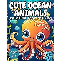 Cute Ocean Animals Coloring Book For Kids Ages 4-8 (Spanish Edition) Cute Ocean Animals Coloring Book For Kids Ages 4-8 (Spanish Edition) Paperback