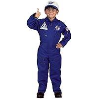 Aeromax Jr. NASA Flight Suit, Blue, with Embroidered Cap and official looking patches, size 2/3.