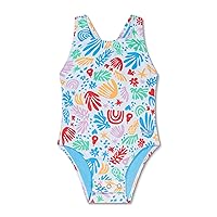 Girls' Swimsuit One Piece Thick Strap Racer Back Printed