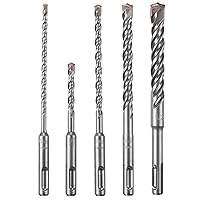 BOSCH HCK005 5-Piece Assorted Set SDS-Plus Bulldog Rotary Hammer Bits Ideal for Applications in Masonry, Brick, Block, Concrete
