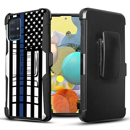 BEYOND CELL Armor Kombo Case Compatible with Samsung Galaxy A51 5G (6.5”), Hybrid Rugged Heavy Duty Protective Phone Case, Shockproof Drop Protection with Belt Clip Holster & Kickstand.