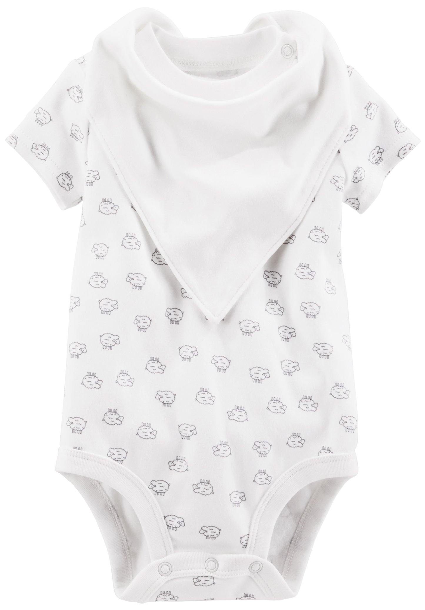 Simple Joys by Carter's Baby Girls' 4-Piece Neutral Bodysuit, Pant, Bib, and Cap Set, Pack of 4