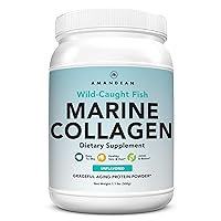 AMANDEAN Premium Anti-Aging Marine Collagen Peptides Powder. 500g Wild-Caught Hydrolyzed Fish Collagen Supplement. Type 1 & 3 Collagen Protein. 18 Amino Acids for Skin, Hair, Nails.