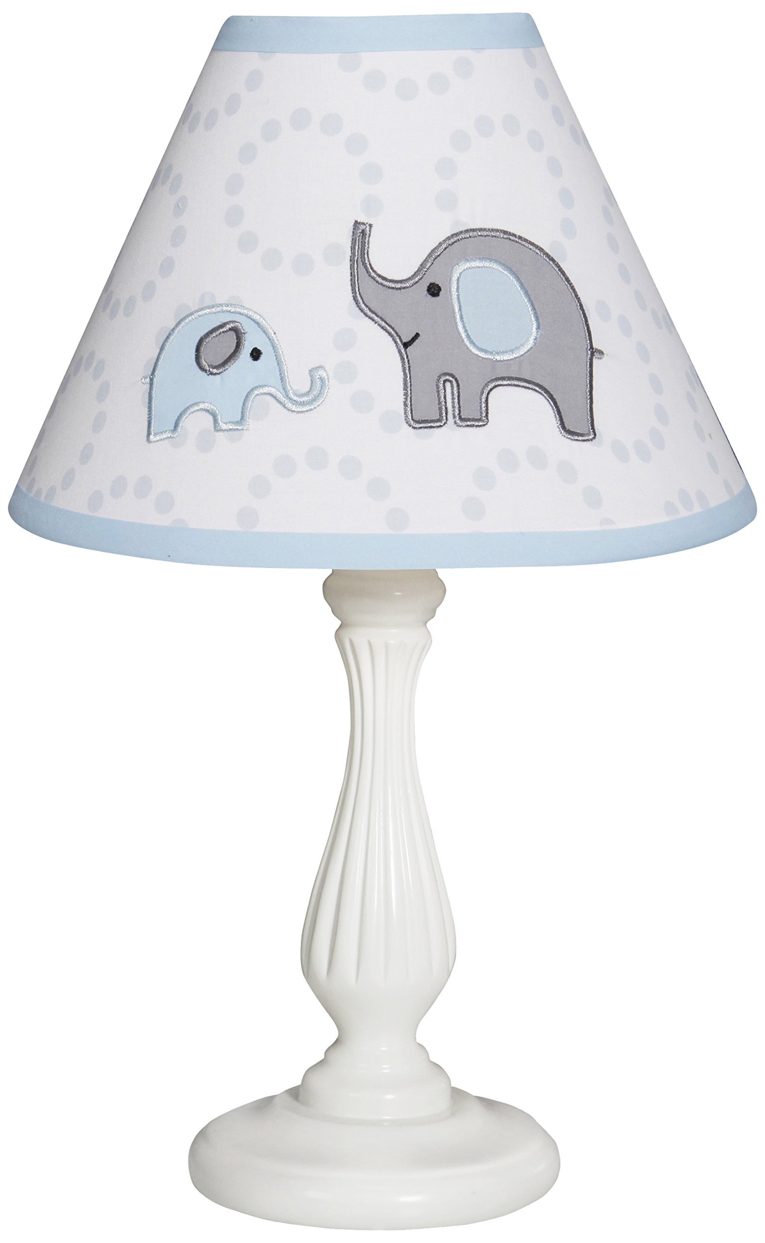 GEENNY Nursery Lamp Shade with Blue Grey Elephants Embroidery Without Base, Cute Baby, Infant and Kids Bedrooms Decor & Accessories, 7" x 10&#3...