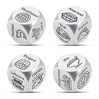 4 PCS Food Dice Decider Food Dice Game Food Decision Dice for Couples 11 Year Anniversary Steel Gifts for Men Women Date Night Dice Game for Adults Sweetest Day Christmas Stocking Stuffers Valentine