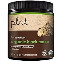 plnt Organic Black Maca Powder Full Spectrum - Supports Energy, Stamina, & Hormone Balance (8 oz./45 Servings)