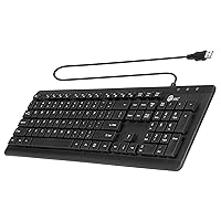 SIIG Wired Computer Washable Keyboard with 104-Keys, EN60601-1 & IP68 Compliant, Silicone Silent & Quiet, Industrial & Medical Grade (JK-US0U11-S1)