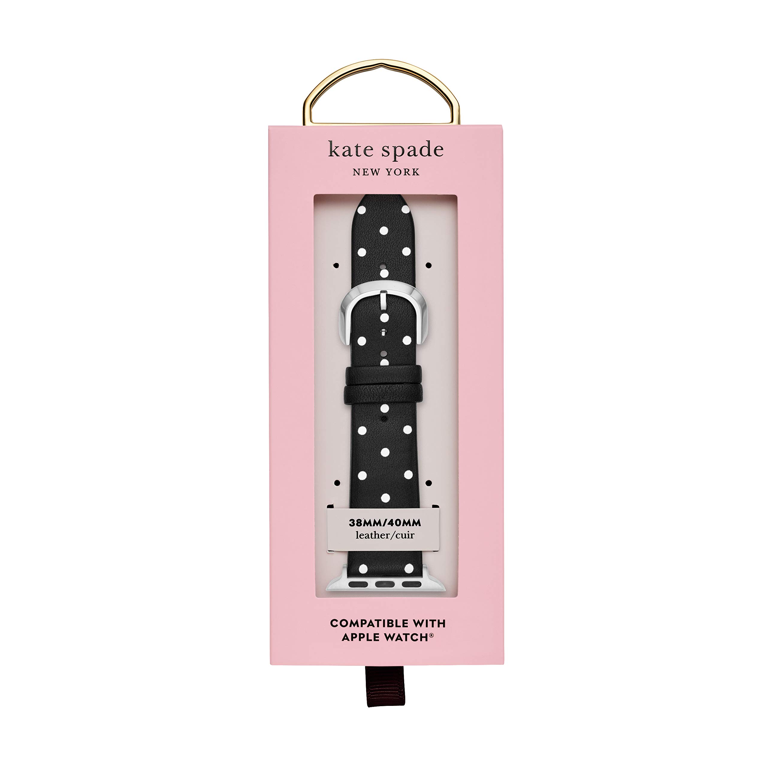 Kate Spade New York Interchangeable Leather Band Compatible with Your 38/40mm Apple Watch- Straps for Apple Watch Series 8/7/6/5/4/3/2/1/SE