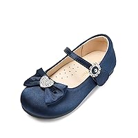 DREAM PAIRS Girls Mary Jane Dress Shoes Heart Rhinestone Front Bow Ballerina Flat for Wedding, Party, Birthday, Christmas (Toddler/Little Kid)