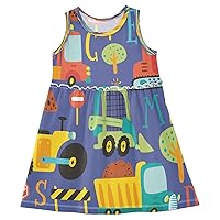 Transport Truck Car Girls Dress Kids Toddler Casual Dresses Summer Dresses 2T
