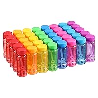 novelinks 40 Pack 2oz Bubble Bottle Bulk for Kids - 2oz Blow Bubbles Solution Novelty Summer Toy - Activity Party Favor Assorted Colors Set (40 Pack 2OZ Bottle)