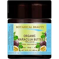 Organic Virgin Unrefined Raw Maracuja Butter, 16 Fl. Oz 480 ml for Skin, Face, Hair, Lip and Nail Care.