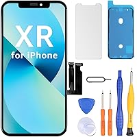 LL TRADER Screen Replacement for iPhone XR LCD Retina 6.1'' FHD Display COF Touch Screen Digitizer with Repair Tool Kits, Waterproof Tape, Screen Protector