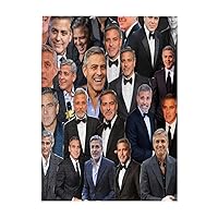 George Clooney Collage Jigsaw Puzzles 500 Piece Family Decorations Unique Birthday Present for Brain Game
